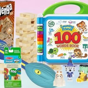 Fall-themed lifestyle image showing children enjoying various toys and games in a warm, cozy home setting, with soft seasonal lighting, no packaging or brand logos.