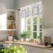 “Retro floral window valance curtain in multicolor botanical print, sized 54 inches wide by 18 inches long, styled for small windows or kitchen decor.”