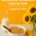 Breakfast and snack deal products including Cheerios, Rice Chex, Larabar, Mottβs Fruit Snacks, Annieβs Mac & Cheese, and Progresso Soup β Save $10 on $35 promotion.