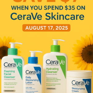 CeraVe skincare products on sale – save $7 when you spend $35 on select items