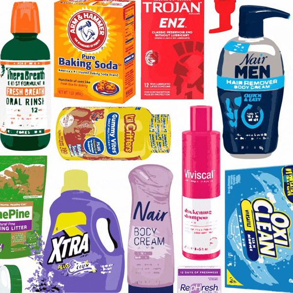 Household essentials promotion featuring laundry, health, beauty, and pet products
