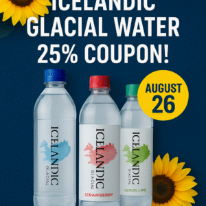 Icelandic Glacial Natural Spring Water bottles with 25% coupon savings