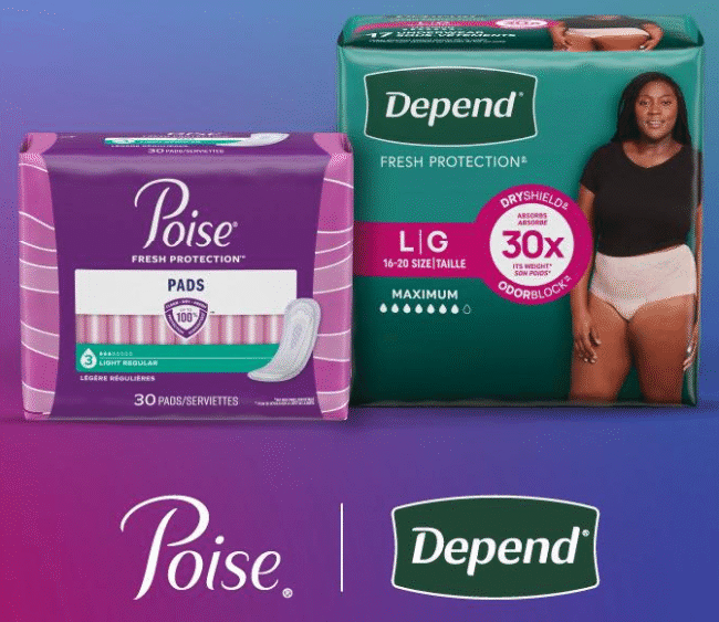 25% coupon on Depend and Poise