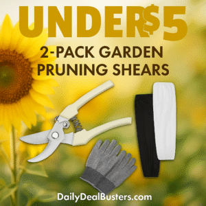2-pack garden pruning shears with gloves and arm sleeves – under $5 deal