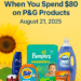 Assorted P&G products including Pampers, Tide, Bounty, Olay, and Gillette featured in Amazon $20 credit promotion.
