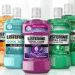 Assorted Listerine mouthwash and oral care products displayed together