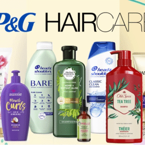 Assorted hair care products including shampoo, conditioner, and oral care brands featured in winter Daily Deal Busters promotion