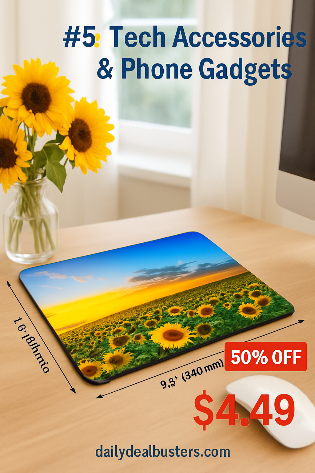 sunflower sunset mouse pad
