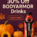 BODYARMOR sports drinks and electrolytes in fall-themed kitchen with pumpkins and sunflowers