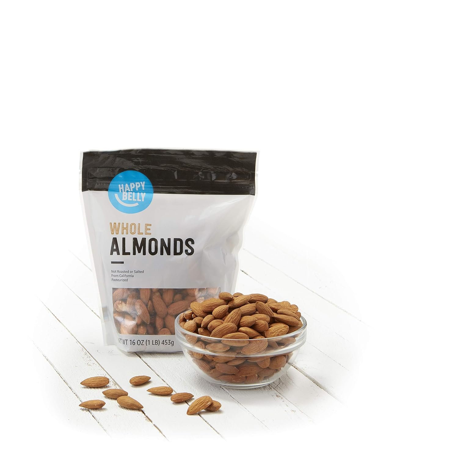 Happy Belly Whole Raw Almonds in resealable bag