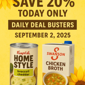 Campbell’s Homestyle Soup variety pack and Swanson’s broths with 20% coupon savings