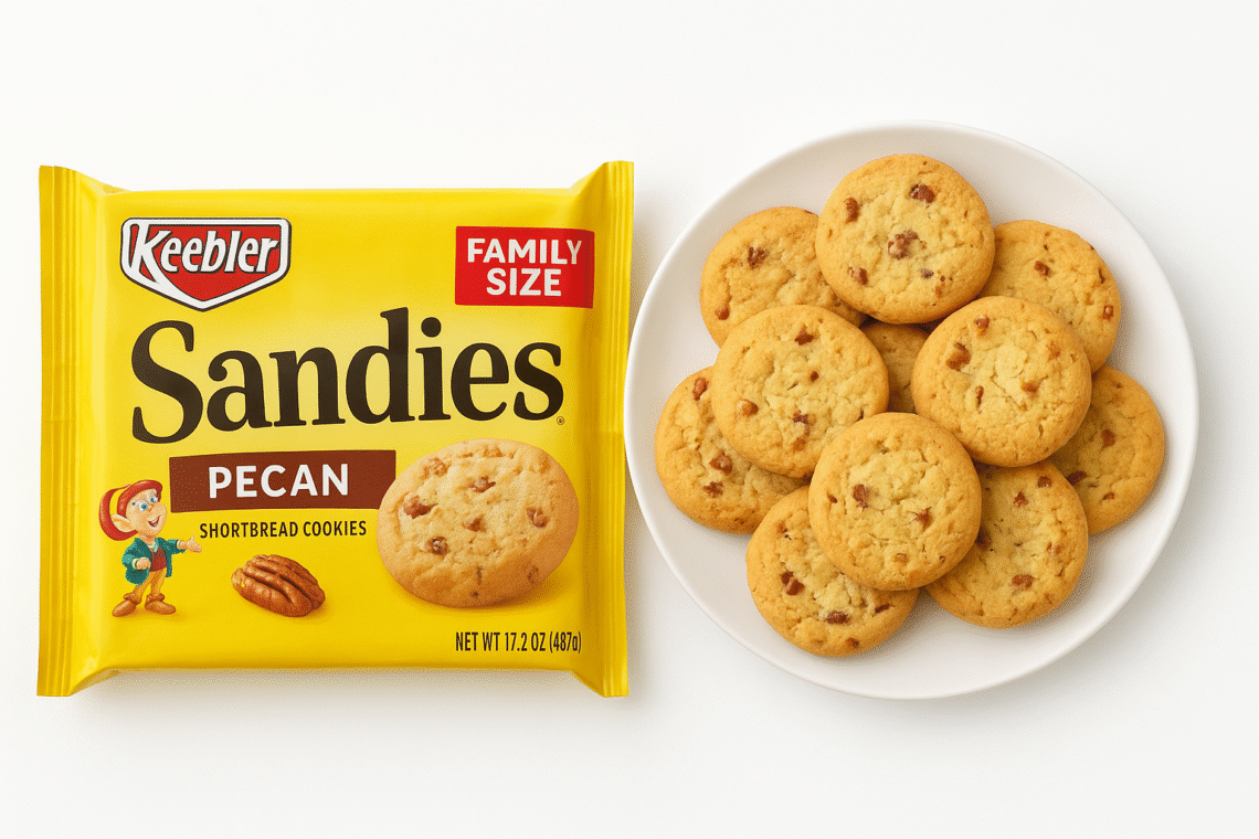 Keebler Sandies Pecan Cookies, family size 17.2 oz package