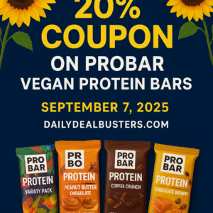 PROBAR Vegan Protein Bars – Save 20% with today’s Amazon coupon