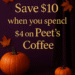 Peet’s Coffee fall savings – $10 off $45 on pods, beans, and ground coffee
