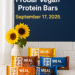 Probar Vegan Protein Bars in assorted flavors with sunflower-themed background and 25% off daily deal text