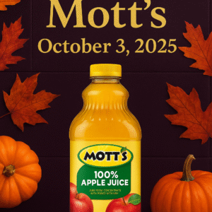 Fall-themed promotional image for Mott’s 20% coupon daily deal, October 3, 2025
