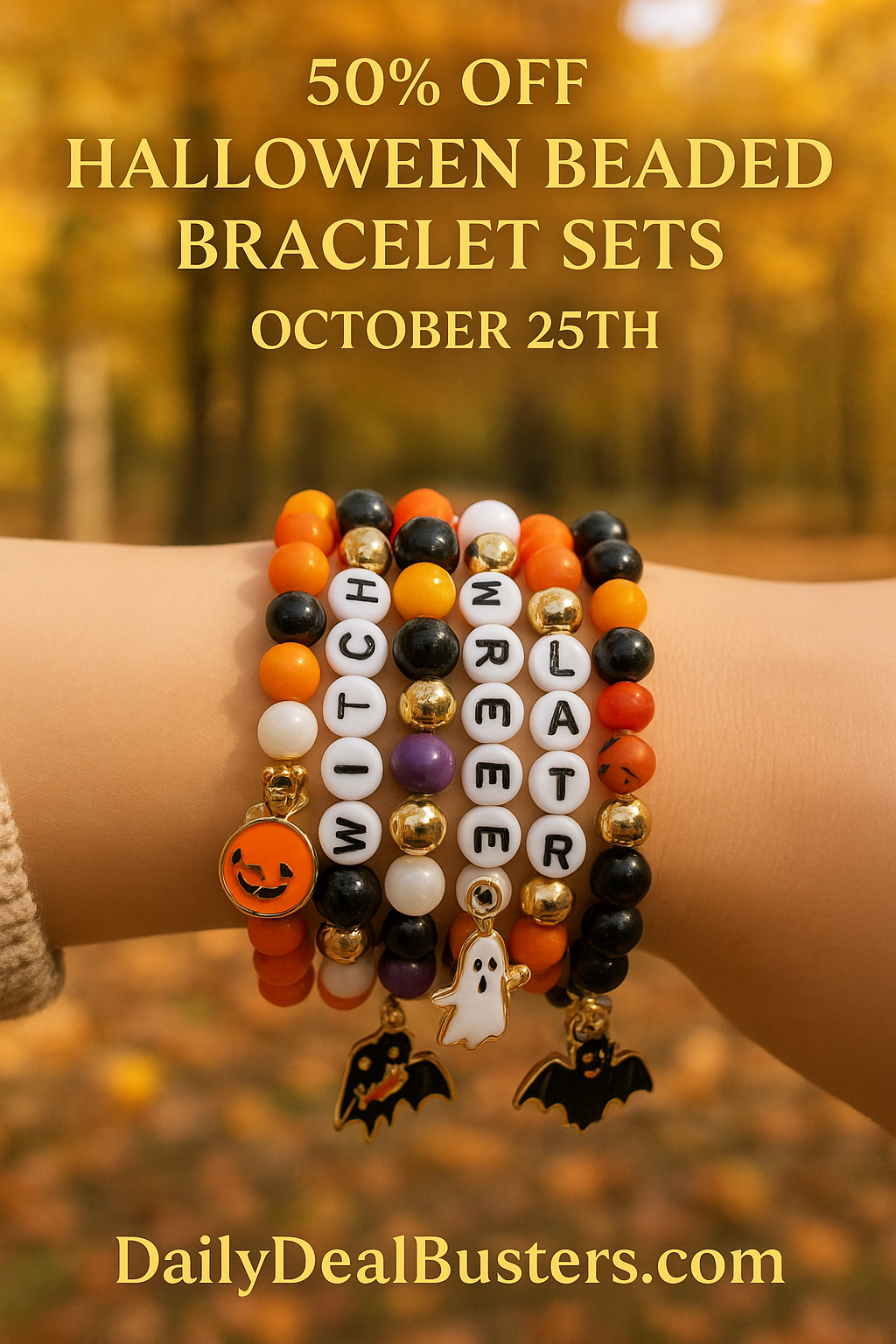 Halloween Beaded Bracelet Sets – 5 Styles Available
