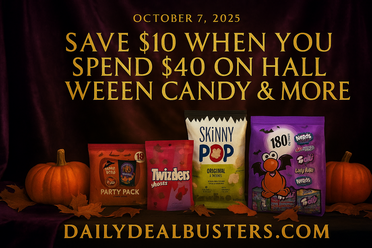 Save $10 when you spend $40 on Halloween candy & snacks