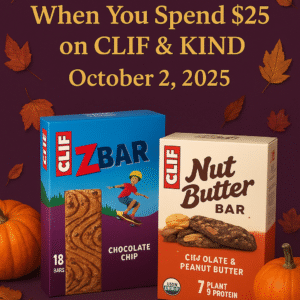 Box of CLIF Zbars and CLIF Nut Butter Bars, October 2 Daily Deal promotion.