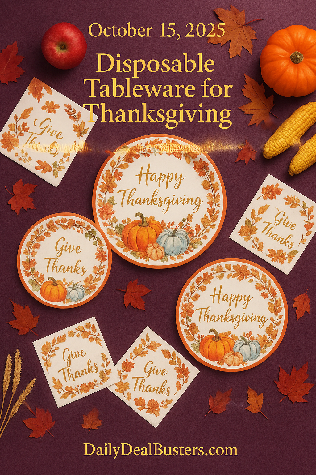 Thanksgiving disposable tableware set
