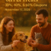 Fall-themed lifestyle scene of people enjoying time with their pets while offering healthy treats.