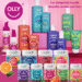 OLLY supplement products including colorful gummy bottles and wellness products arranged together