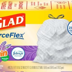 Glad ForceFlex Tall Kitchen Trash Bags in Gain Lavender, 40-count box