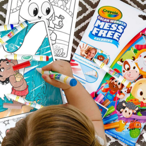 Mess-free coloring sets displayed in bright packaging featuring popular kidsβ characters from Color Wonder.