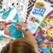 Mess-free coloring sets displayed in bright packaging featuring popular kids’ characters from Color Wonder.