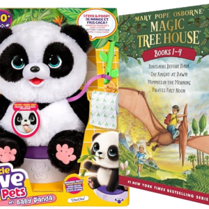 Holiday promotion featuring childrenβs books and toys with a buy one get one half off offer