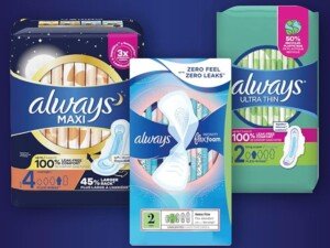 Save $5 when you spend $25 on Always Pads