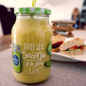 Healthy smoothie and fresh ingredients representing wellness nutrition and supplements similar to Snap Supplements products.