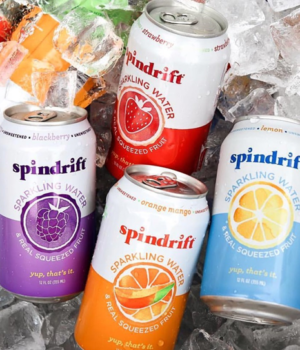 Spindrift sparkling water beverages featuring assorted fruit flavors and variety packs in aluminum cans