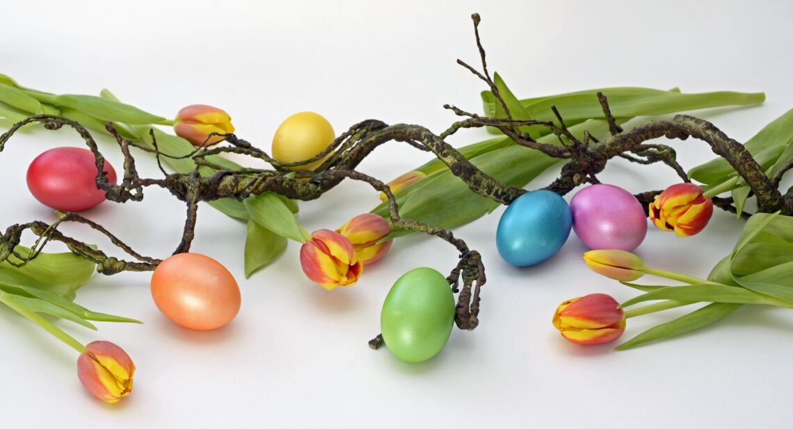 A bright spring-themed promotional image featuring Easter candy, toys, and basket fillers with soft seasonal colors and festive elements designed to highlight savings and mix-and-match deals.
