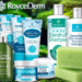RoyceDerm self-care products including tea tree shampoo, body scrub, specialty soaps, and wellness essentials featured in daily savings promotion.