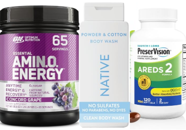 Assorted beauty and wellness products for everyday self care and personal care routines