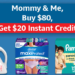 Family essentials including diapers, wipes, laundry care products, training pants, and household necessities featured in a promotional savings graphic.