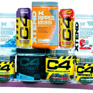 Cellucor, C4, and XTEND sports nutrition products including energy drinks, pre-workout supplements, creatine, and recovery formulas