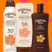Hawaiian Tropic sunscreen, face sunscreen, tanning oils, and sun care products featured in a promotional savings graphic.