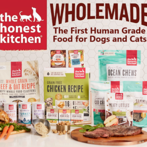 The Honest Kitchen dehydrated dog food and pet nutrition products featured in a promotional savings graphic.