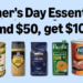 Grilling seasonings, sauces, snacks, beverages, and pantry staples featured in a Father's Day grilling savings promotion.