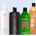 Graphic featuring assorted premium beauty products including hair care, skincare, and cosmetic brands.