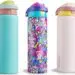 Selection of ENCOOL insulated stainless steel water bottles in colorful and neutral designs.