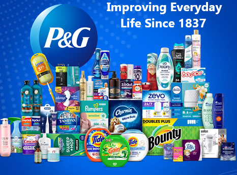 Graphic featuring assorted household essentials including paper products, laundry supplies, cleaning products, dish soap, and everyday home necessities.