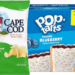 Pop-Tarts toaster pastries, Cape Cod potato chips, pasta, and apple juice featured in a food savings promotion.