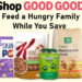 Assorted grocery and pantry products including snacks, cereal, oats, nuts, seeds, and applesauce pouches arranged together.