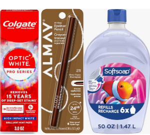 Promotional graphic advertising a $10 discount when spending $40 on qualifying self care and beauty products.