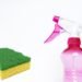 Homemade Power Wash dish soap in a reusable spray bottle.
