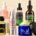 Selection of beauty and skincare products including facial serums, PDRN products, moisturizing creams, and natural beauty oils.
